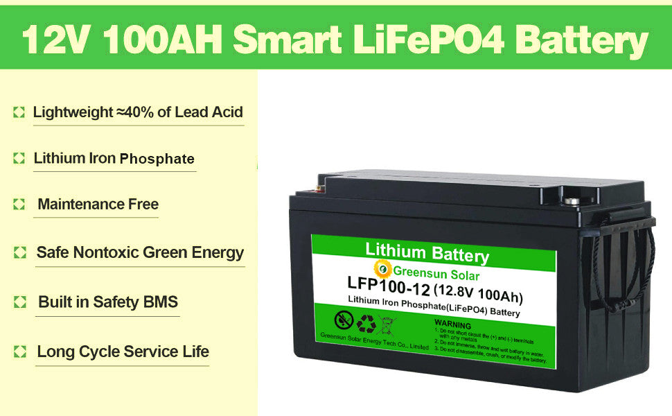 Batterie LITHIUM Fer Phosphate (LiFePO4) 12.8V 100ah Power Battery
